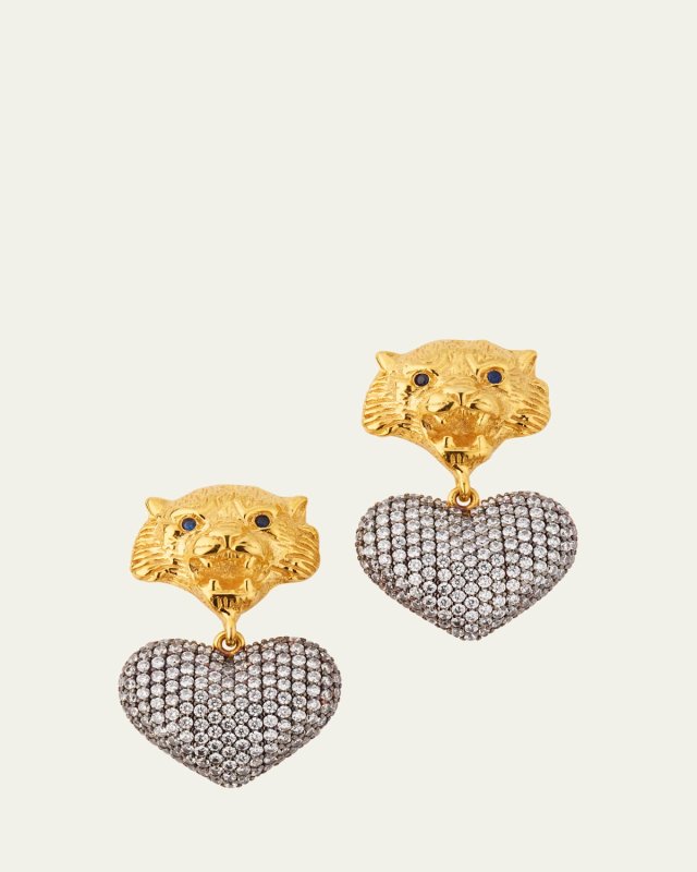 Tiger Heart Dangle Earrings